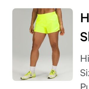 lululemon athletica “Hotty Hot” Highlight Yellow Running Shorts